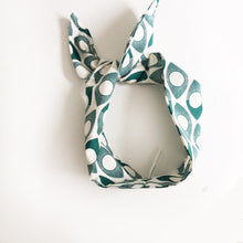 Load image into Gallery viewer, Green Geo Print Cotton Wire Headband