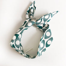 Load image into Gallery viewer, Green Geo Print Cotton Wire Headband