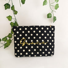 Load image into Gallery viewer, Personalised Polkadot Print Pouch Bag