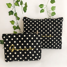 Load image into Gallery viewer, Personalised Polkadot Print Pouch Bag