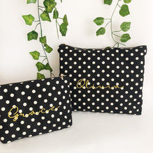 Load image into Gallery viewer, Personalised Polkadot Print Pouch Bag
