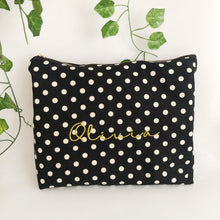 Load image into Gallery viewer, Personalised Polkadot Print Pouch Bag