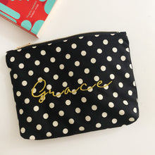 Load image into Gallery viewer, Personalised Polkadot Print Pouch Bag