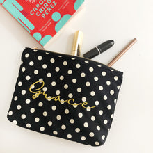 Load image into Gallery viewer, Personalised Polkadot Print Pouch Bag