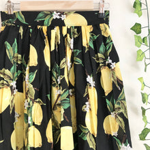 Load image into Gallery viewer, Lemon Print Cotton Midi Skirt