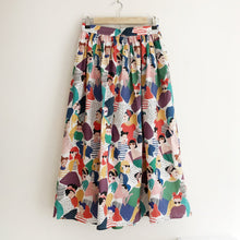 Load image into Gallery viewer, Printed Cotton Midi Skirt- Abstract