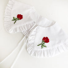 Load image into Gallery viewer, Rose Patch White Cotton Detachable Collar