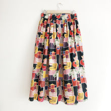Load image into Gallery viewer, Retro Life Print Cotton Midi Skirt