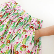 Load image into Gallery viewer, Cactus Print Cotton Midi Skirt
