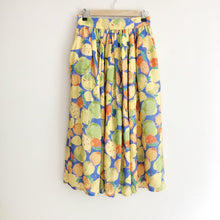 Load image into Gallery viewer, Fruit Print Lurex Midi Skirt