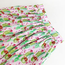 Load image into Gallery viewer, Cactus Print Cotton Midi Skirt