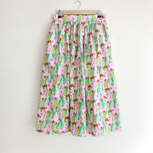 Load image into Gallery viewer, Cactus Print Cotton Midi Skirt