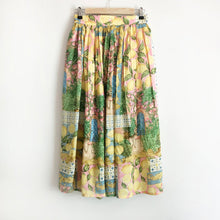Load image into Gallery viewer, Lemon Garden Print Lurex Midi Skirt