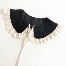 Load image into Gallery viewer, Black Corduroy Cotton Detachable Collar