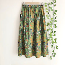 Load image into Gallery viewer, Flower Garden Printed Cotton Midi Skirt, Art Print Skirt