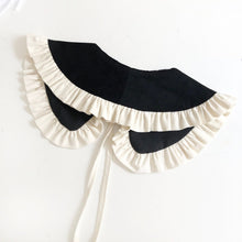 Load image into Gallery viewer, Black Corduroy Cotton Detachable Collar