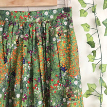 Load image into Gallery viewer, Flower Garden Printed Cotton Midi Skirt, Art Print Skirt
