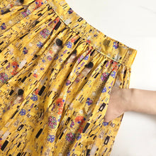 Load image into Gallery viewer, The Kiss Printed Cotton Midi Skirt, Art Print Skirt
