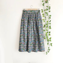 Load image into Gallery viewer, Water Lilies Printed Cotton Midi Skirt, Art Print Skirt