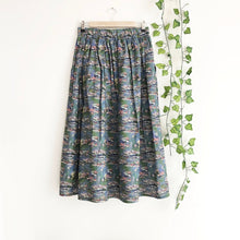 Load image into Gallery viewer, Water Lilies Printed Cotton Midi Skirt, Art Print Skirt