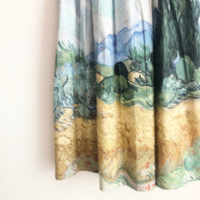 Load image into Gallery viewer, Van Gogh Printed Cotton Midi Skirt, Art Print Skirt