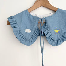 Load image into Gallery viewer, Embroidered Chambray Detachable Collar
