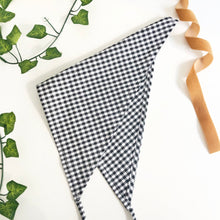 Load image into Gallery viewer, Cotton  Gingham Hair Scarf, Triangle Head Scarf
