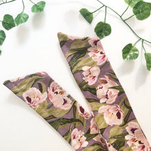 Load image into Gallery viewer, Purple Floral Linen Wire Headband
