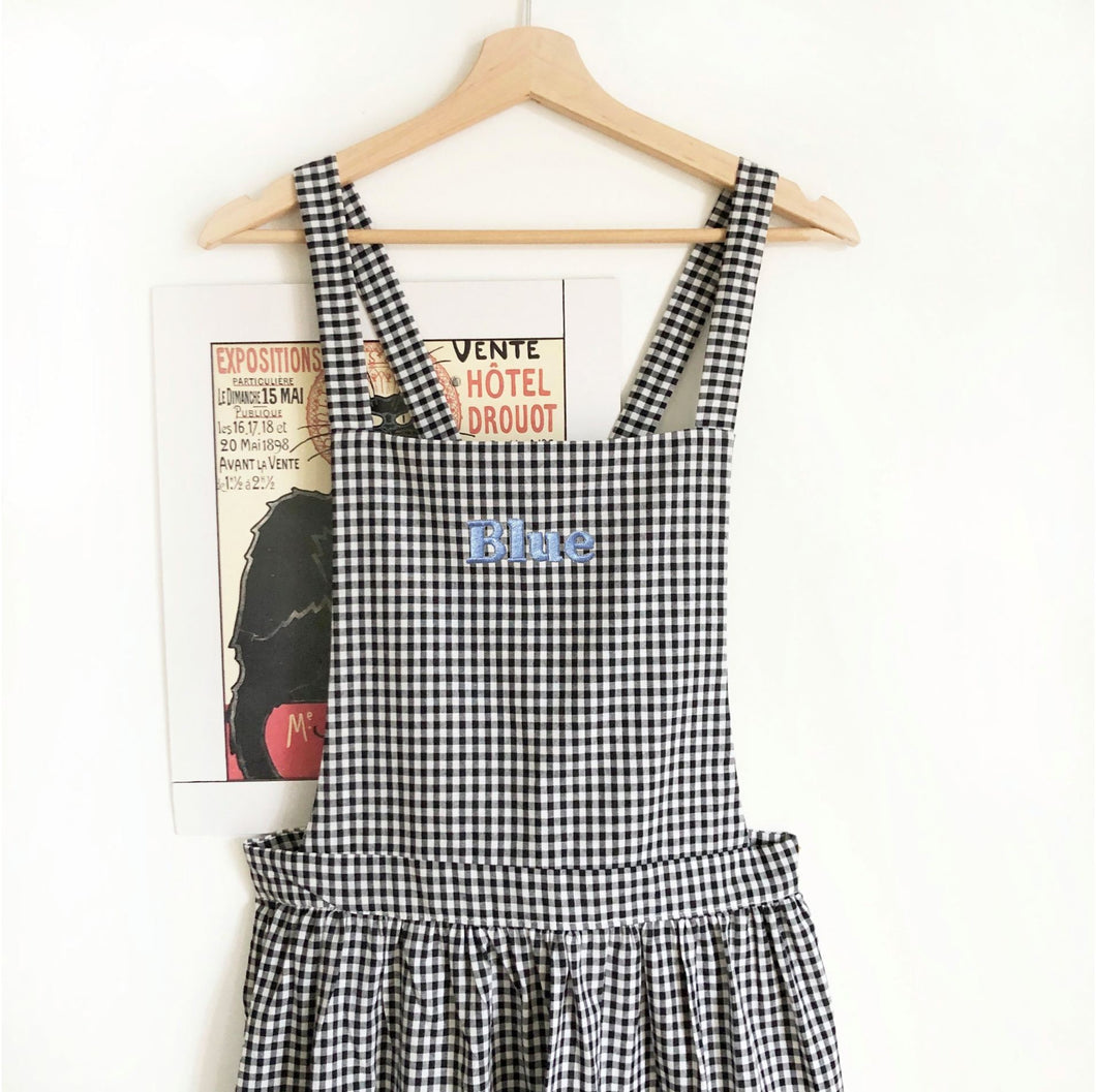 Personalised 100% Cotton Gingham Pinafore Apron