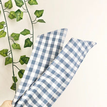 Load image into Gallery viewer, Blue Gingham Cotton Wire Headband
