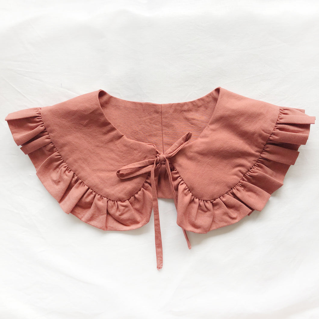 Dried Rose Cotton Removable Frill collar - Dried Rose