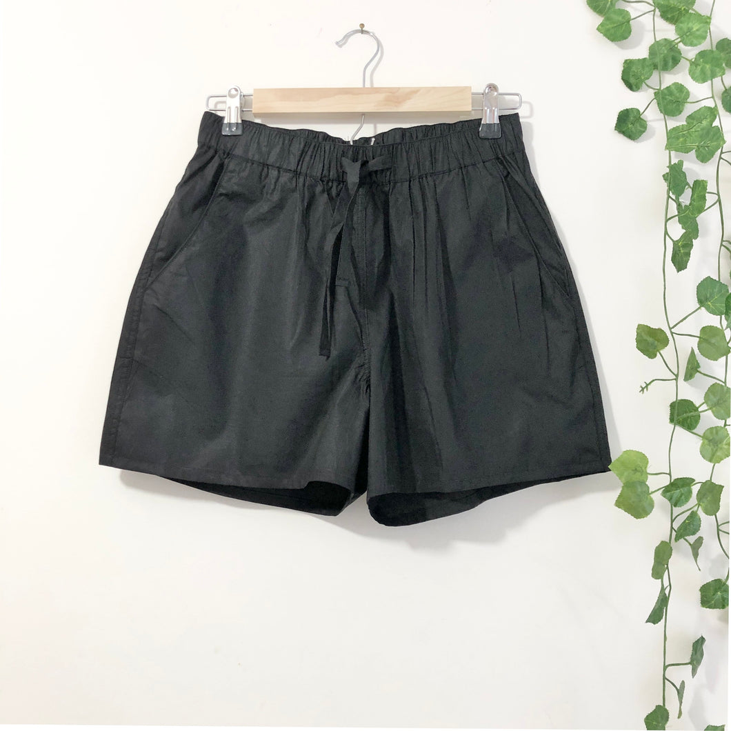 Black Cotton PJ Shorts
