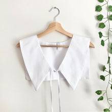 Load image into Gallery viewer, White Cotton Poplin Removable Collar, Sailor Collar
