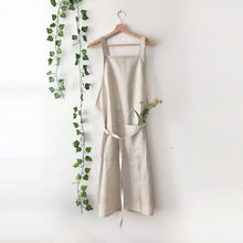 Load image into Gallery viewer, Personalised Natural 100% Linen Pinafore Apron
