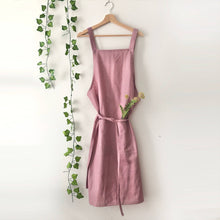 Load image into Gallery viewer, Personalised Lavender 100% Linen Pinafore Apron

