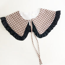 Load image into Gallery viewer, Brown Gingham Cotton Detachable Collar
