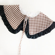 Load image into Gallery viewer, Brown Gingham Cotton Detachable Collar
