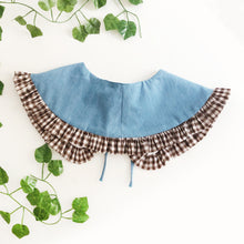 Load image into Gallery viewer, Denim Chambray/Gingham Cotton Detachable Collar
