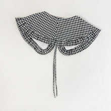 Load image into Gallery viewer, Black Cotton Gingham Detachable Collar
