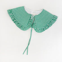 Load image into Gallery viewer, Green Cotton Gingham Detachable Collar
