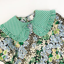 Load image into Gallery viewer, Green Cotton Gingham Detachable Collar
