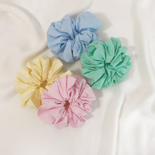 Load image into Gallery viewer, Set of 4 Pastel Colour Cotton Printed Scrunchie
