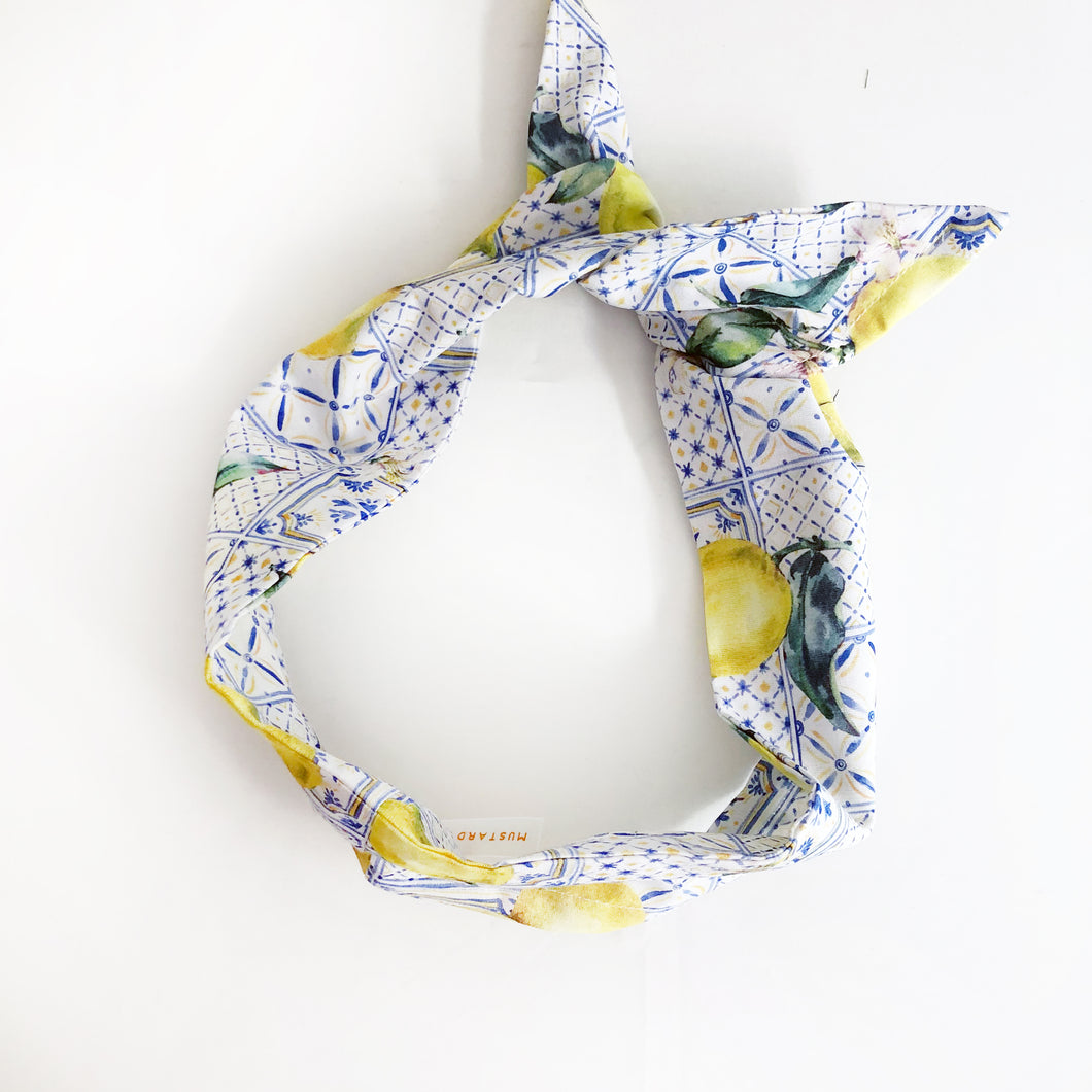Tile Print Cotton Wire Headband