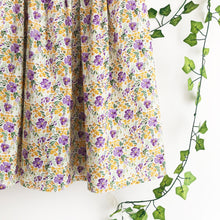 Load image into Gallery viewer, Purple Floral Print Cotton Midi Skirt

