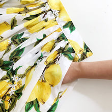 Load image into Gallery viewer, Lemon Print Cotton Midi Skirt
