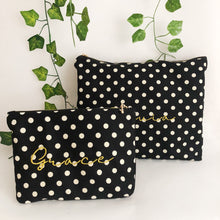 Load image into Gallery viewer, Personalised Polkadot Print Pouch Bag
