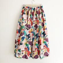 Load image into Gallery viewer, Printed Cotton Midi Skirt- Abstract
