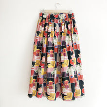 Load image into Gallery viewer, Retro Life Print Cotton Midi Skirt
