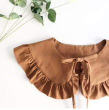 Load image into Gallery viewer, Tan Cotton Removable Frill collar
