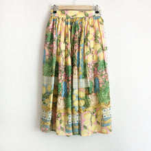 Load image into Gallery viewer, Lemon Garden Print Lurex Midi Skirt
